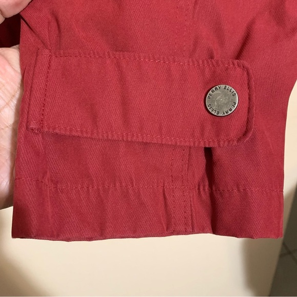 Perry Ellis Portfolio Men's  XL Dark Red Burgundy Full Zip Jacket Windbreaker - Picture 3 of 7